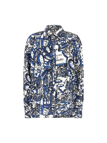 Wielobarwność koszula Alessandro Enriquez z nadrukiem