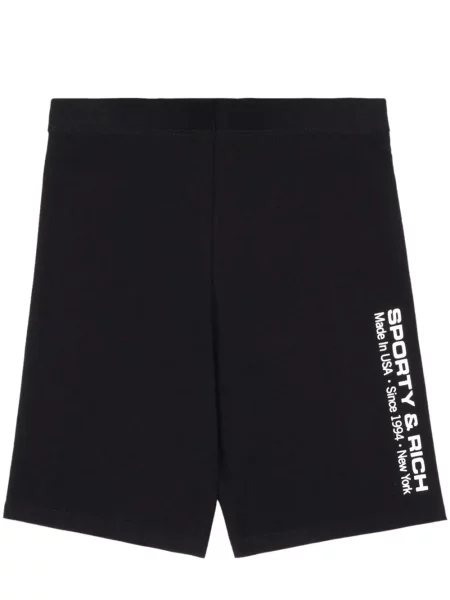 Pantaloni scurți de sport Sporty & Rich cu imagine negru