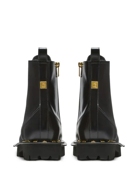 Botine Balmain din piele cu tepi negru