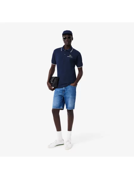 Lacoste Koszulka Polo Z Kieszonką Classic Fit granatowy