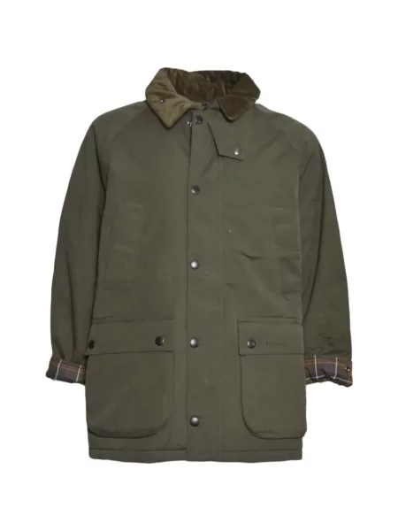 Gulerat palton Barbour de catifea cord verde