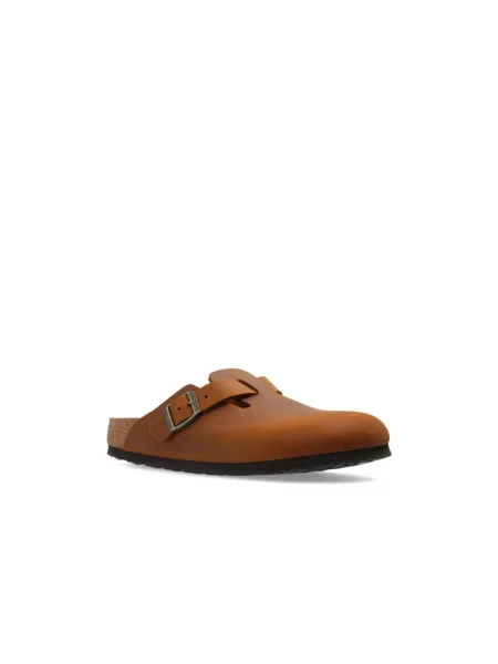 Klapki BIRKENSTOCK Boston LEOI Narrow cognac brązowe