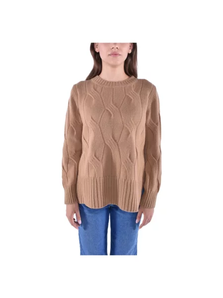 Sweter Kangra z kaszmiru brązowy
