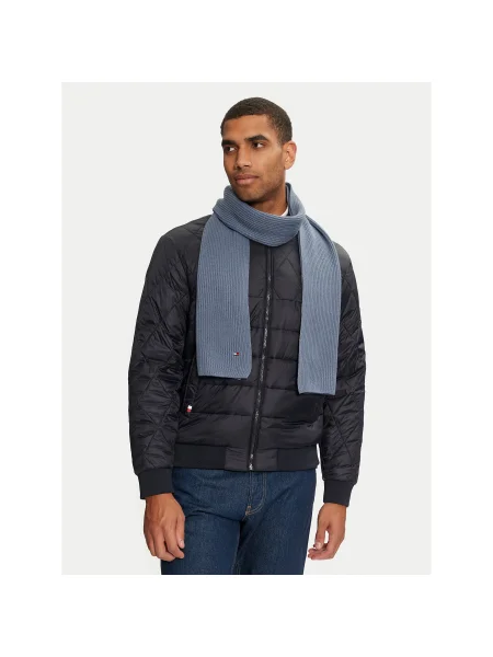 Шал Tommy Hilfiger мъжки с изчистен дизайн синьо