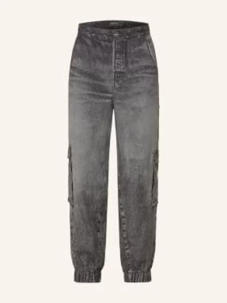 Allsaints Spodnie Cargo Selma Illusion W Stylu Jeansowym schwarz