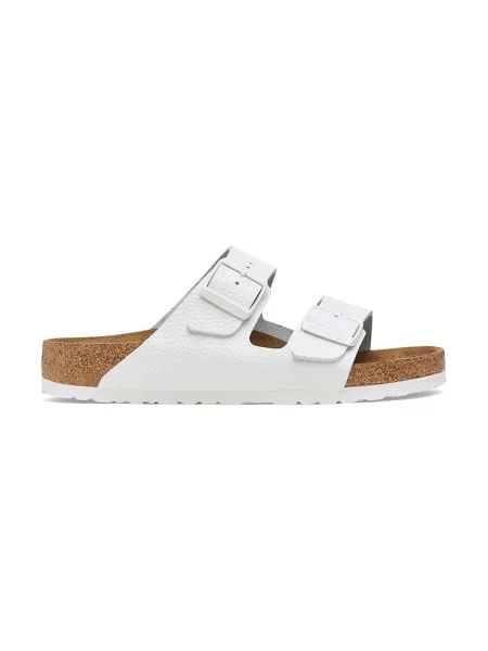 Șlapi Birkenstock din piele alb