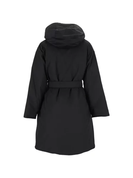 Cu centură palton Weekend Max Mara cu glugă negru