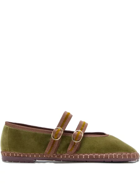 Espadrile Flabelus cu cataramă verde