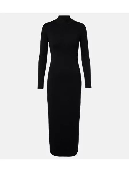 Rochie midi Tom Ford de lână negru