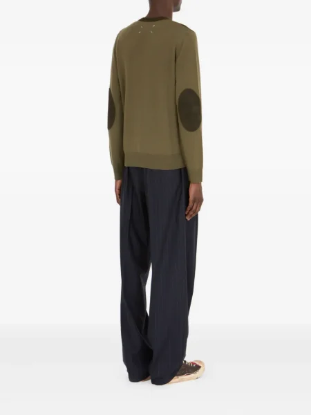 Pulover Maison Margiela cu decolteu rotund verde