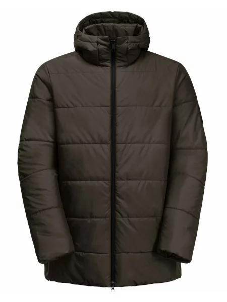 Длинный пуховик Jack Wolfskin коричневый