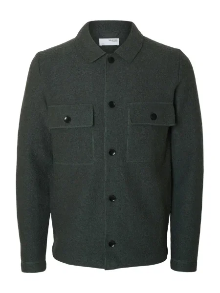 SELECTED Geacă de primăvară-toamnă SLHNEALY pin verde