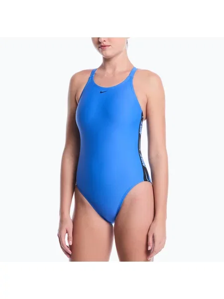 Costum de baie întregi Nike cu autograf albastru