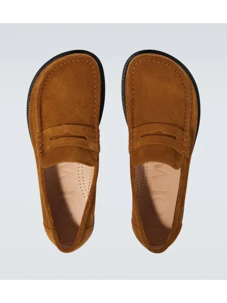 Pantofi loafer Loewe din piele de căprioară maro