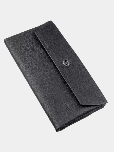 Кожаный кошелек St Leather Accessories черный