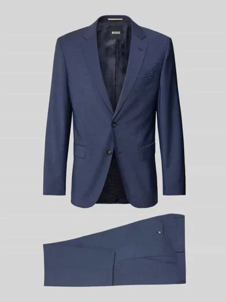 Garnitur o kroju slim fit z czystej żywej wełny Model Boss niebieski