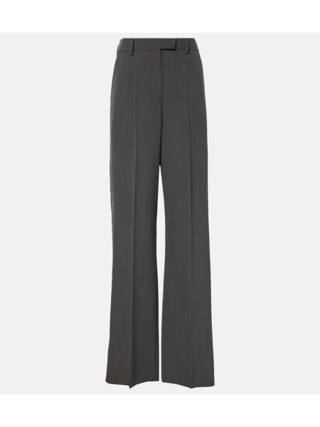 Volneni hlače z visokim pasom Valentino z visokim pasom siva