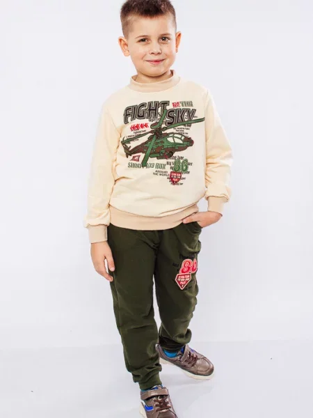 Дитячий Спортивний костюм Носи своє бавовна/поліестер коричневий