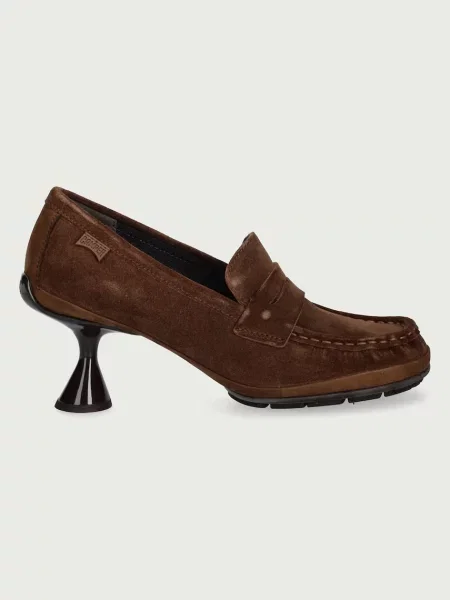 Pantofi cu toc Camper din piele maro