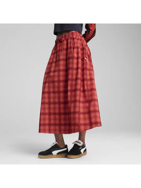 Spódnica plisowana Puma do kolan czerwona