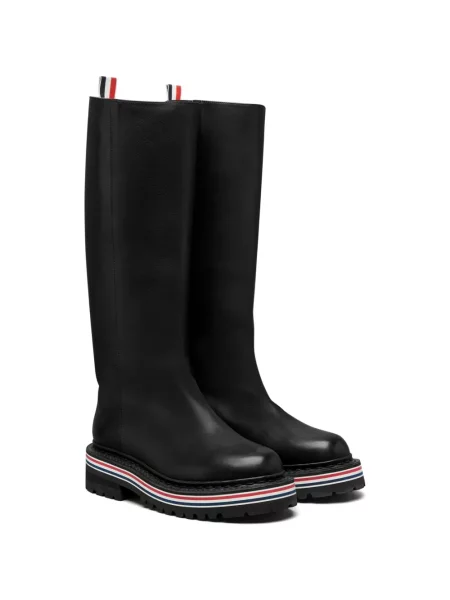 Botine Thom Browne din piele cu dungi negru