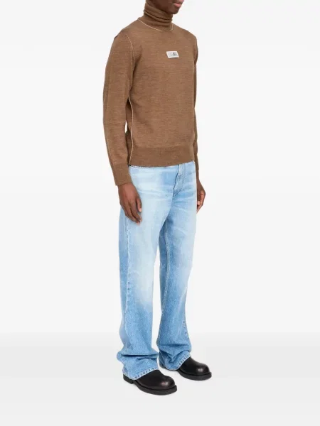 Pulover Mm6 Maison Margiela cu autograf maro