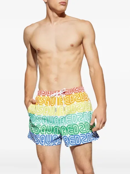 Slip de baie Dsquared2 cu imagine albastru