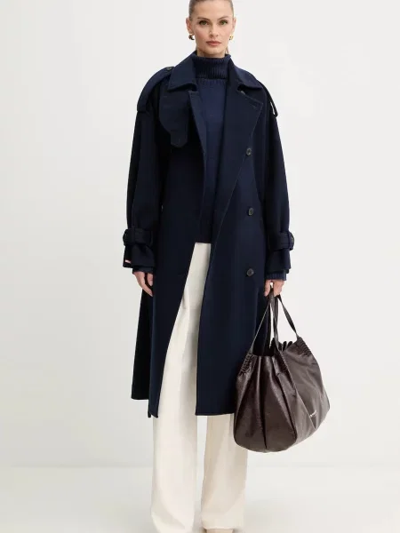 Вовняне пальто MAX&Co. синій