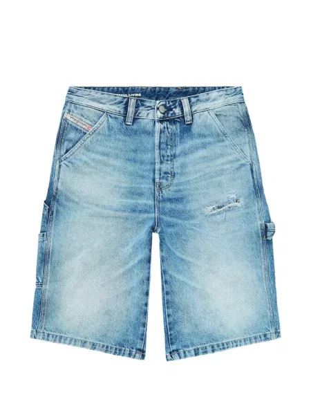 Pantaloni scurți cargo Diesel zdrențuiți albastru