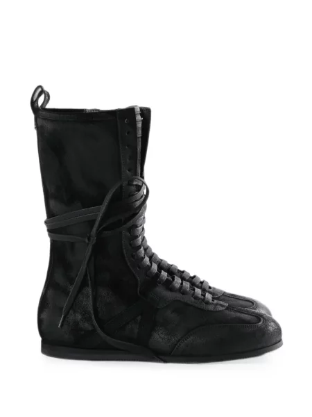 Top Ann Demeulemeester cu șireturi din dantelă negru