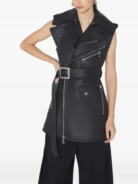 Vestă Jean Paul Gaultier din piele negru