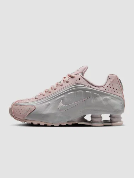 Кросівки NIKE Shox R4 штучна шкіра/текстиль срібний