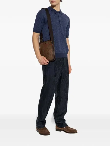 Polo Etro cu model paisley albastru