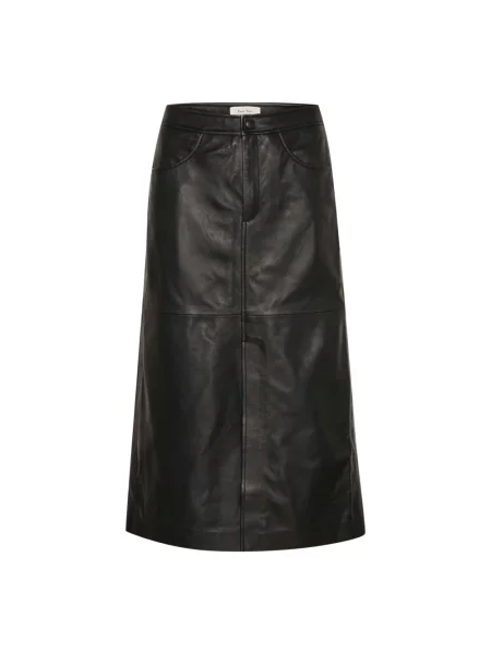 Spódnica skórzana Part Two w kształcie litery A czarna