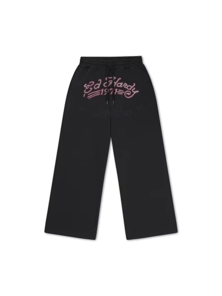 Ed Hardy Pantaloni gri deschis / roșu bordeaux negru