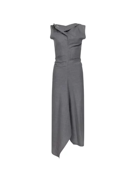 Rochie midi Victoria Beckham drapată gri