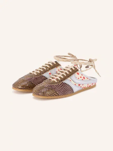 Dries Van Noten Klapki beige beżowe