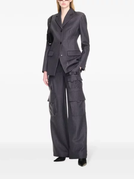 Pruhované sako Off-white s výšivkou bílé