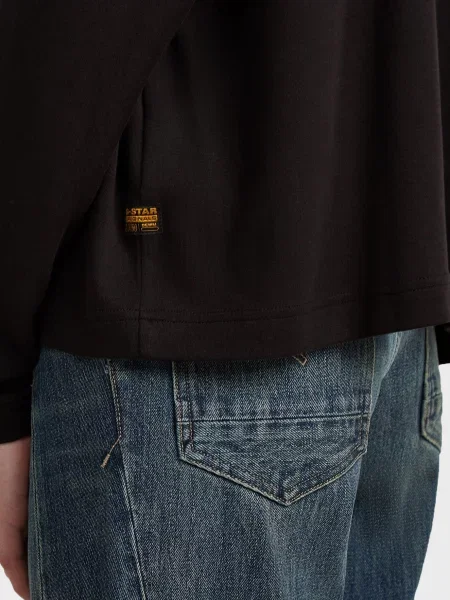 Лонгслів G-star Raw а-силуету чорний