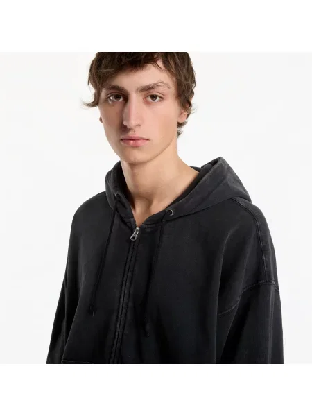 Φούτερ Obey Post Zip Hood Dusty Black Limo XL μαύρο