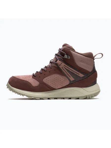 Дамски туристически обувки Merrell Wildwood Mid Ltr Wp marron/burlwood винено червено