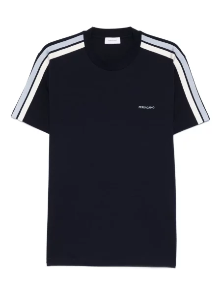 Tricou Ferragamo cu dungi albastru