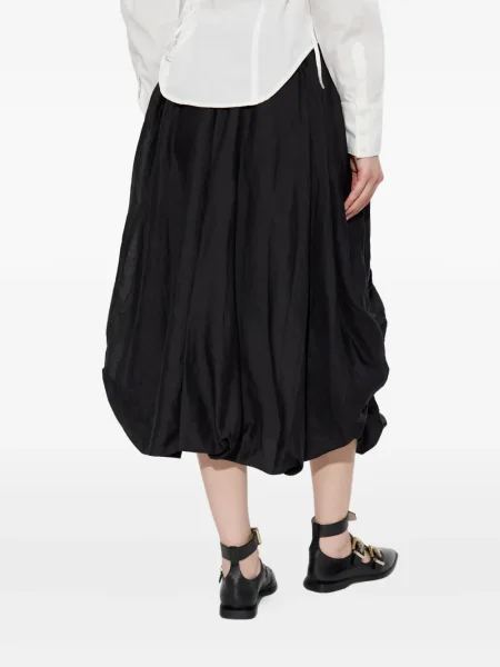 Fustă midi Allsaints drapată până la genunchi negru