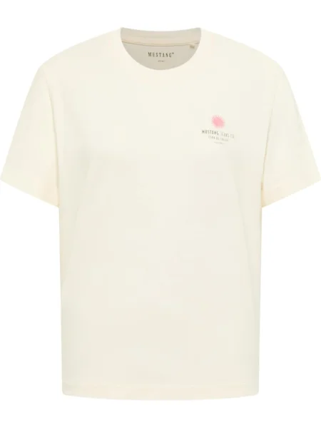 Mustang Tricou Floris Écru alb