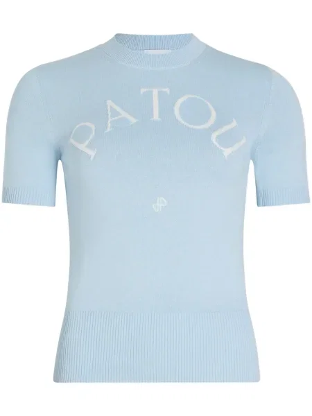 Dzianinowa koszulka Patou niebieska