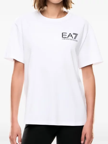 Kerek nyakú póló Ea7 Emporio Armani nyomtatás fehér