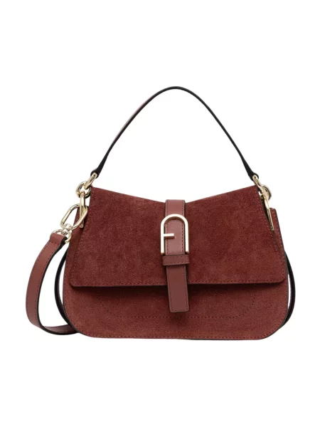 Furla torebka crossbody zamszowa czerwona
