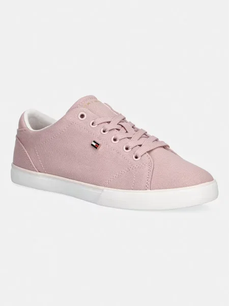 Sneakerși Tommy Hilfiger din canvas roz
