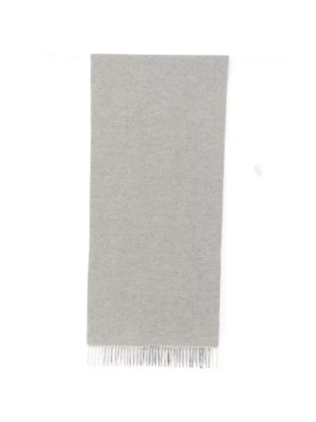 Fular Fileria cu franjuri cu model herringbone gri