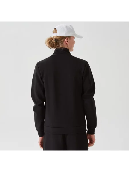 Lacoste Bluza Z Zamkiem Z Nadrukiem Slim Fit czarna